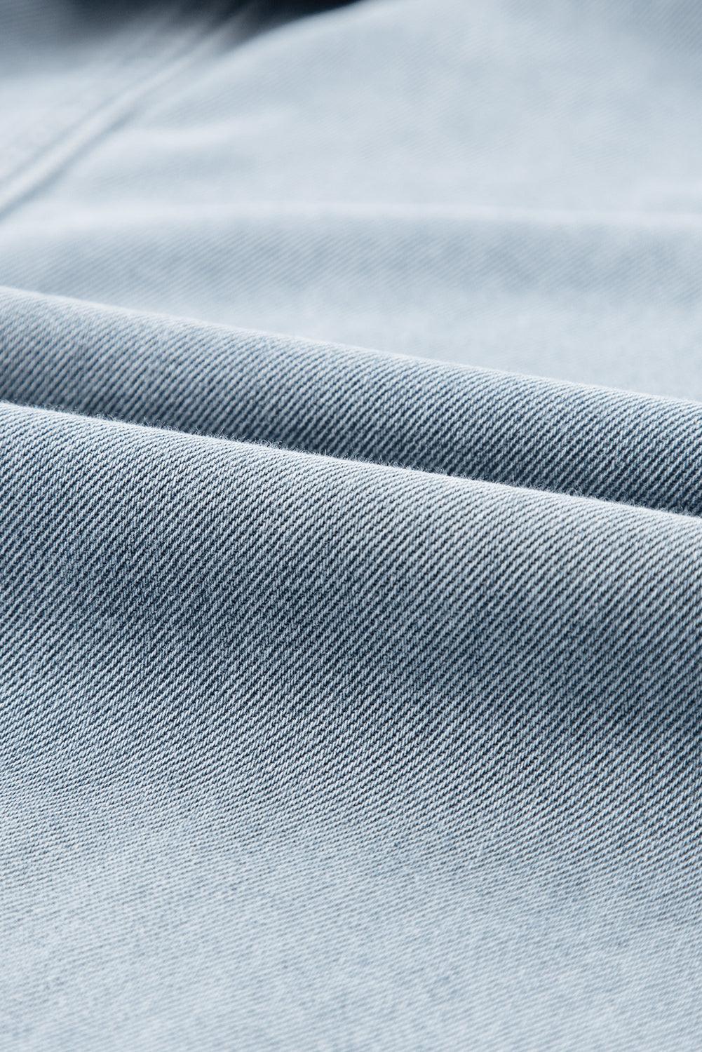 Isabelle - Robe en denim avec des manches chauve-souris courtes et élégantes
