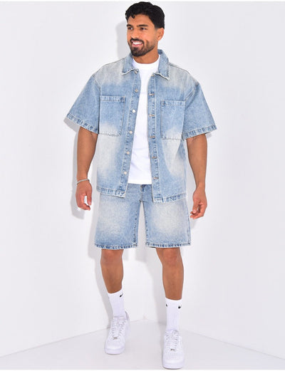 Ensemble short en jean et chemise
