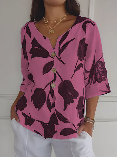Nora™ | Blouse Printemps V-neck