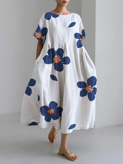 Morgane™ | Caterina robe d'été longue avec fleurs vives et confort doux pour journées ensoleillées