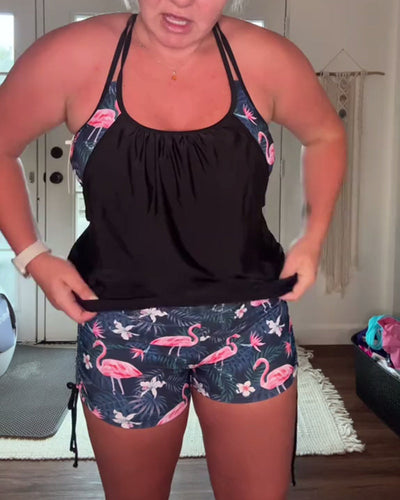 Maillot de bain – Imprimé flamant rose deux pièces