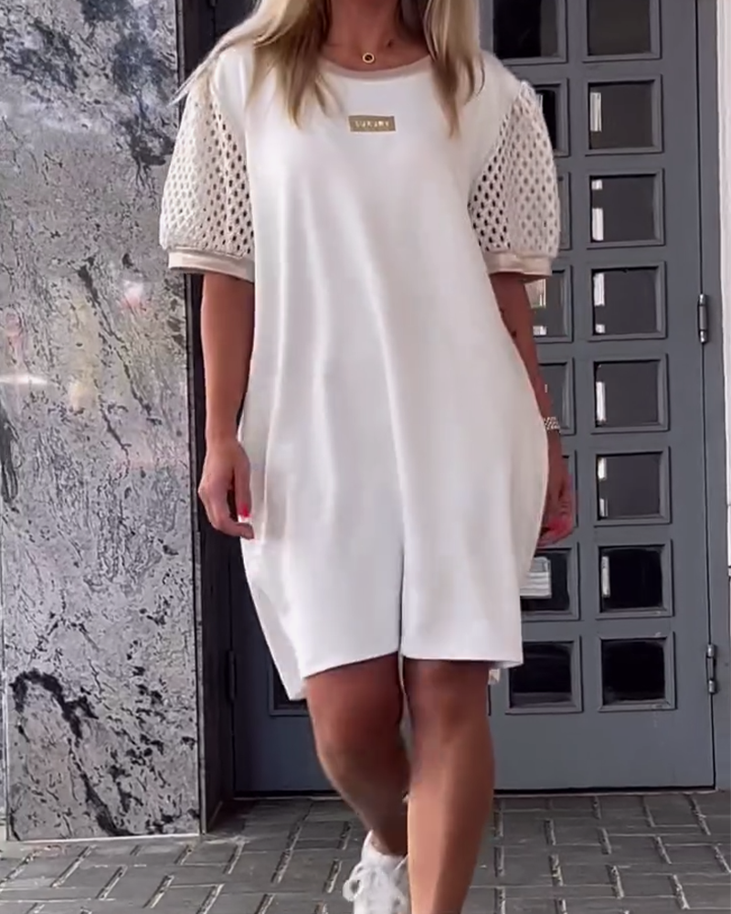 Robe Col Rond Creux Droite