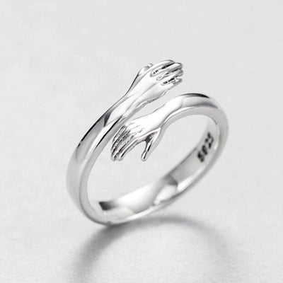 Bague ajustable en argent « Étreinte »