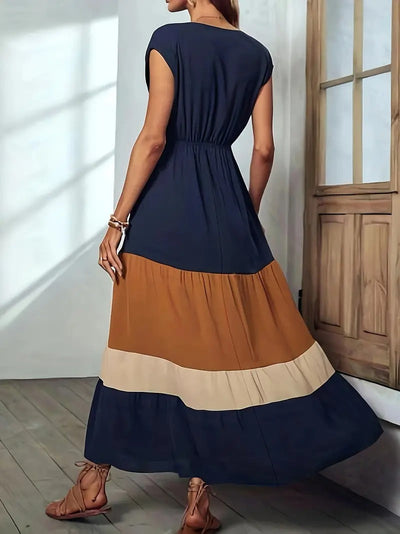 Robe trapèze à col bénitier sans manches