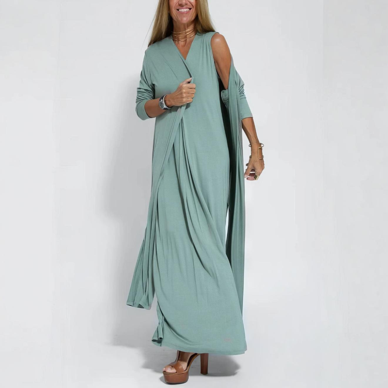 Morgane | Robe Longue Élégante avec Cardigan Offert