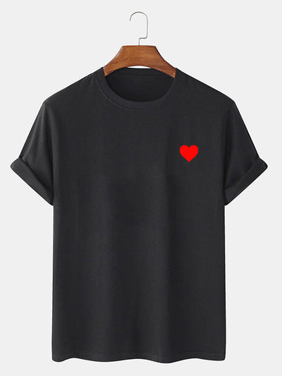 T-shirt imprimé cœur rouge