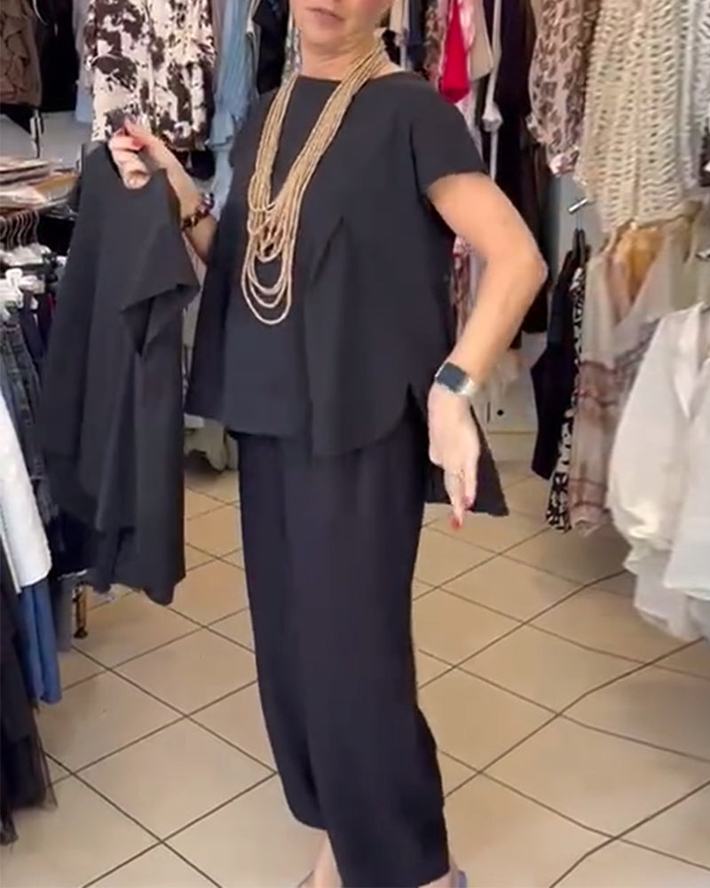 Blouse Décontractée Street Couleur Unie