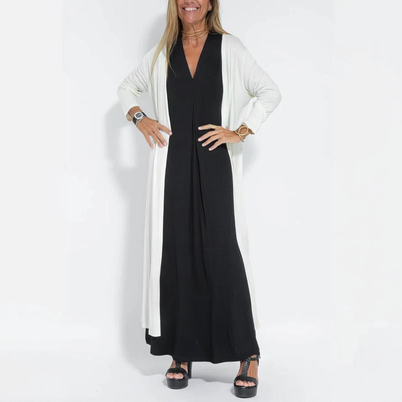 Morgane | Robe Longue Élégante avec Cardigan Offert