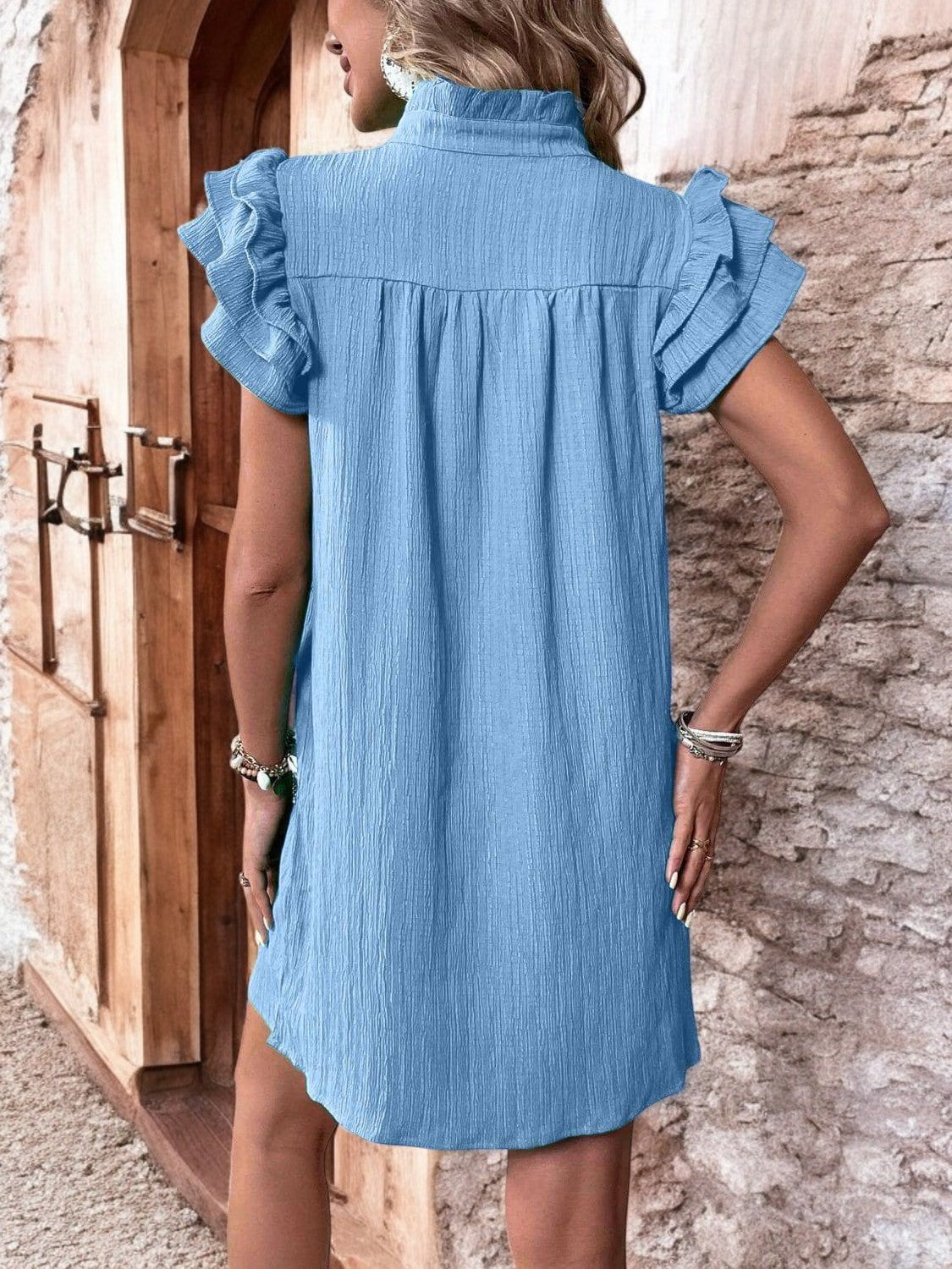 Madeleine - Robe Courte Avec Détails À Volants
