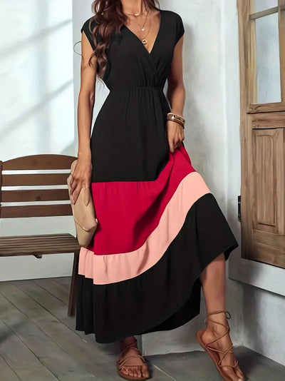 Robe trapèze à col bénitier sans manches