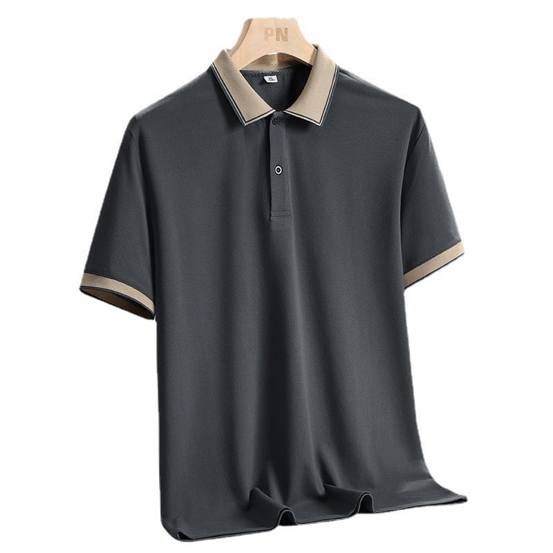 Polo homme – Coupe standard – Tissu respirant – Col contrasté – Manches courtes