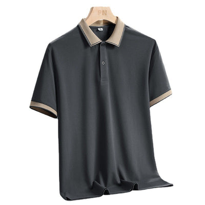 Polo homme – Coupe standard – Tissu respirant – Col contrasté – Manches courtes