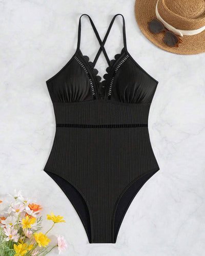 Maillot de Bain Monopièce Uni Sexy Découpé