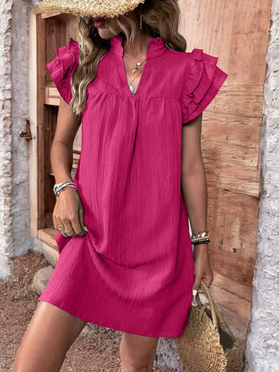 Madeleine - Robe Courte Avec Détails À Volants