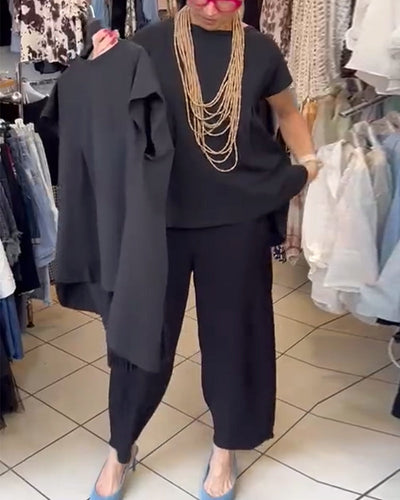 Blouse Décontractée Street Couleur Unie
