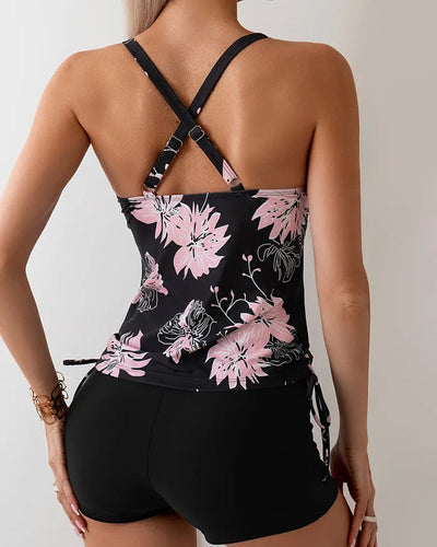 Maillot De Bain Imprimé Casual Dos Nu Deux Pièces