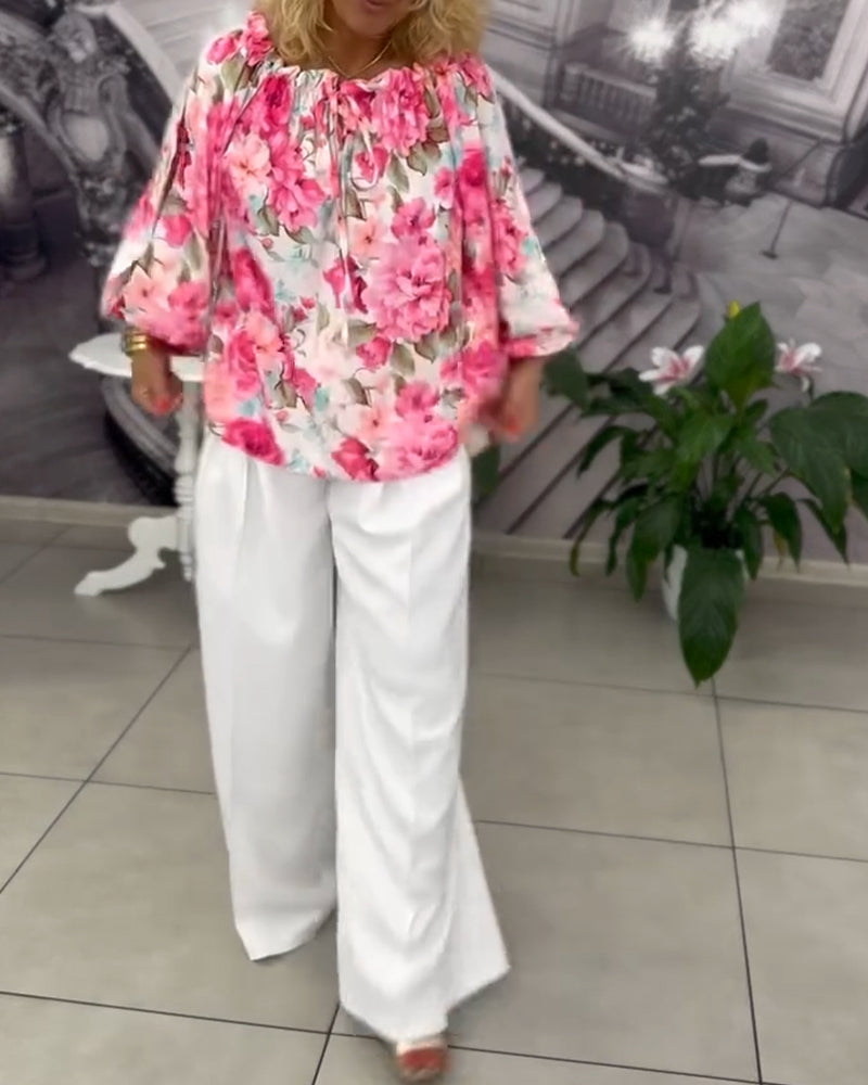 Blouse Sexy Off-Shoulder Imprimée