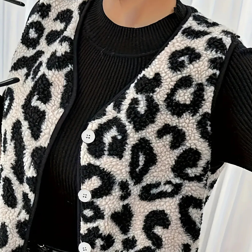 LEORA - Gilet à motifs léopard élégant pour femmes