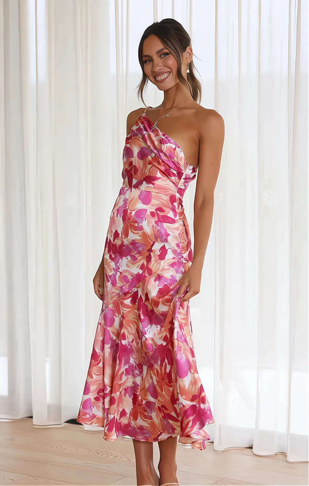 Diane | Robe fleurie en satin
