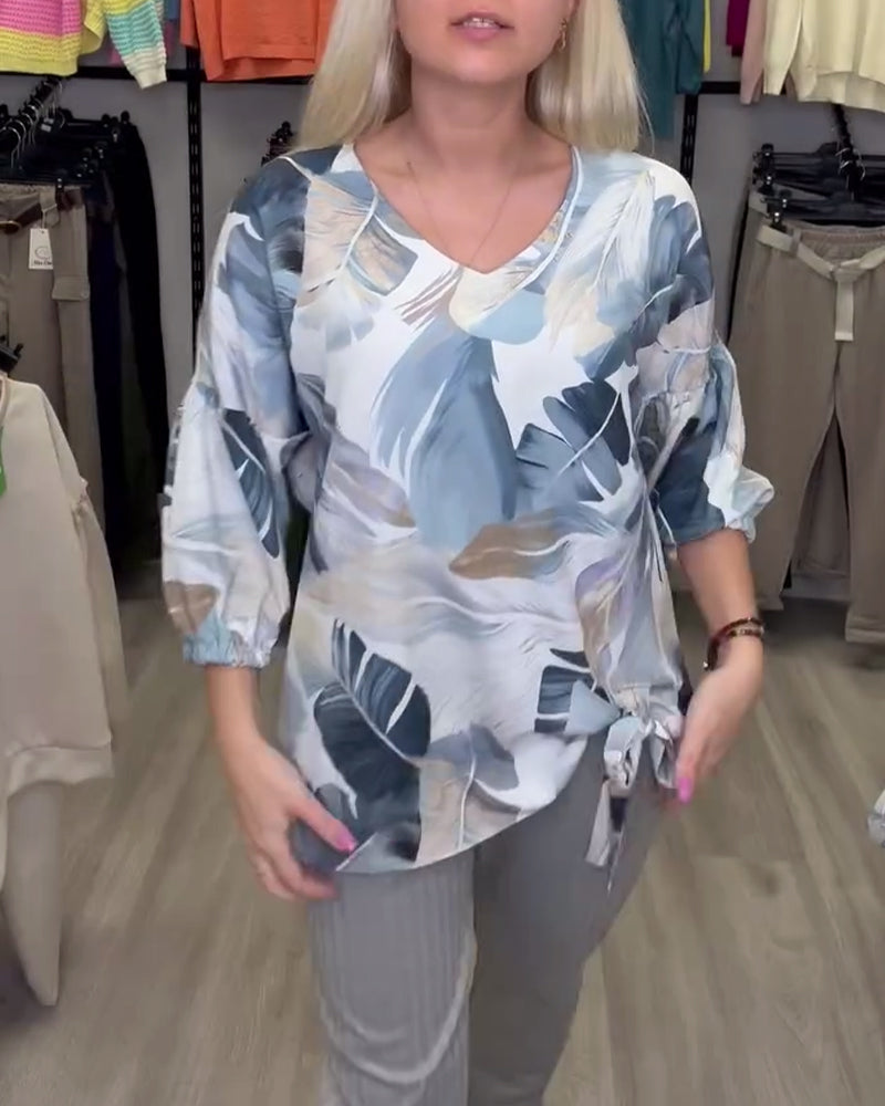 Blouse V-Neck Décontractée Mode