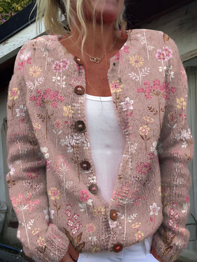 Barbara | Cardigan en Maille Florale de Luxe