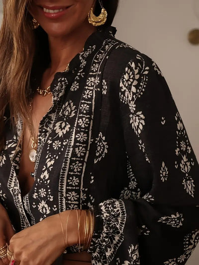 Chemisier ample imprimé boho