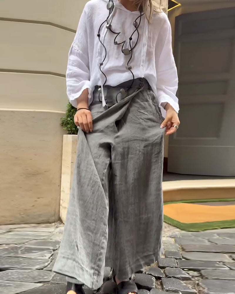 Pantalon Mode Urbaine Décontracté Jambe Large