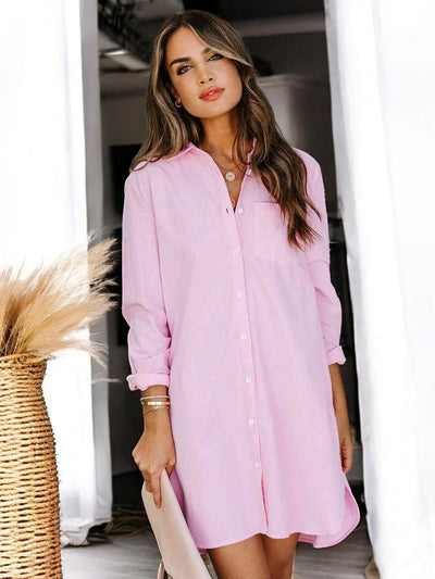 Charlotte - Robe Chemise À Boutons Et Manches Longues