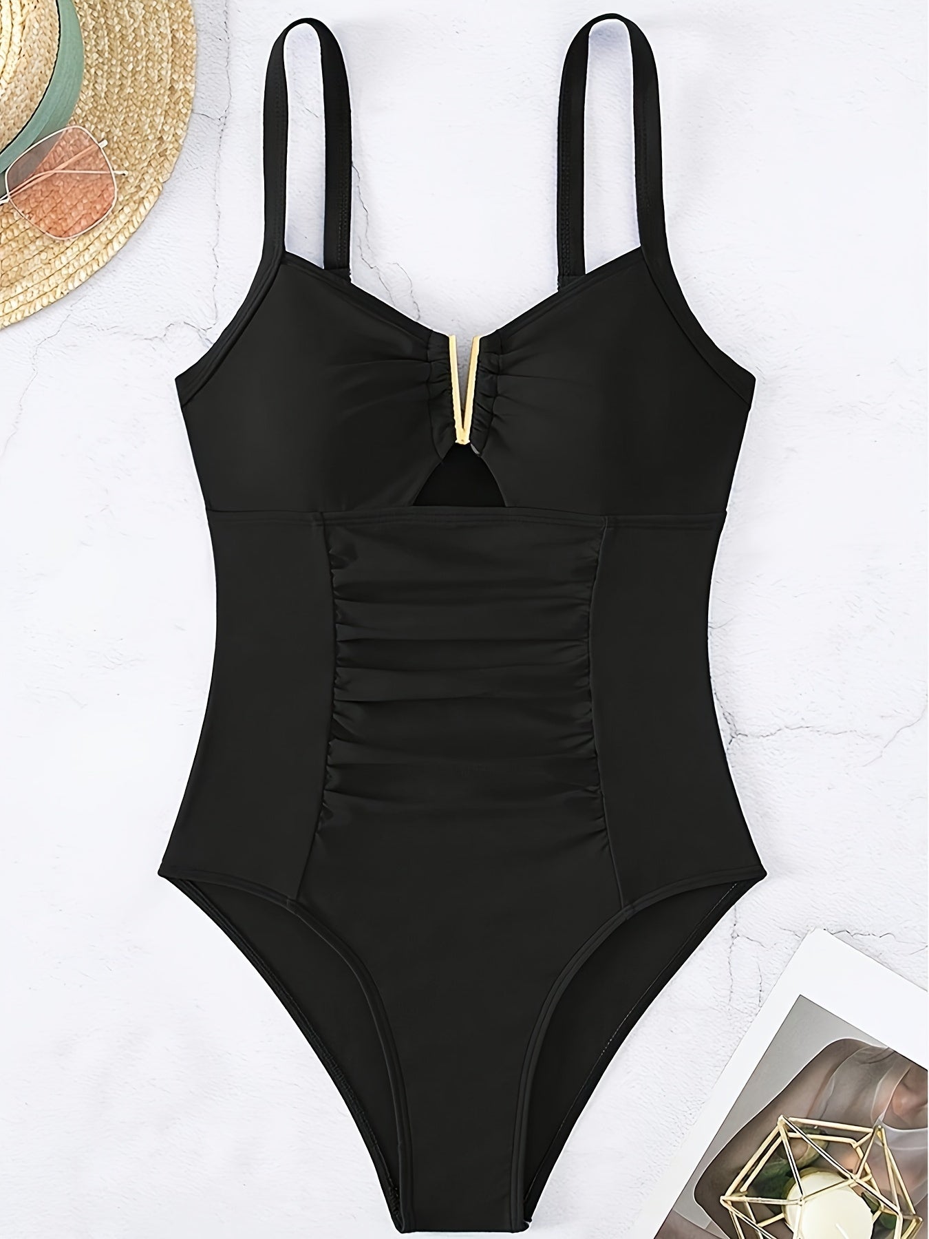 ELINA | Maillot de bain une pièce froissé Détail doré
