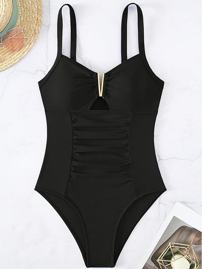 ELINA | Maillot de bain une pièce froissé Détail doré