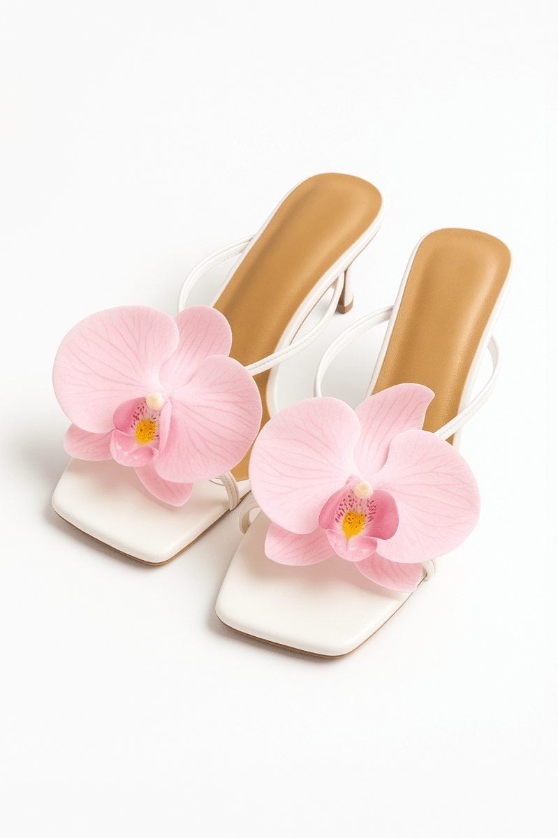 Sandales Floral Rose