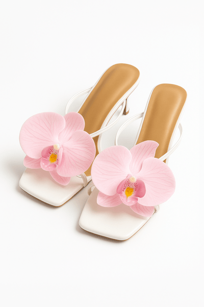 Sandales Floral Rose