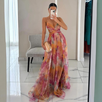 Morgane™ | Maxi-robe Incantevole avec Imprimé Floral
