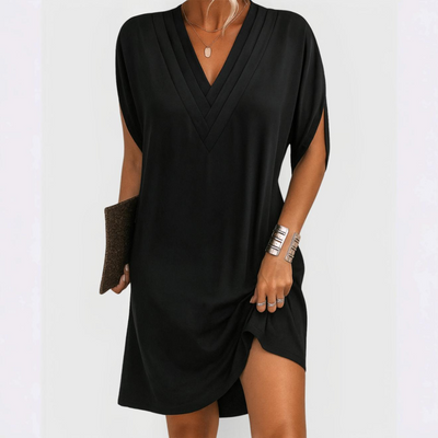 SÉLENA™ – Robe Élégante à Col V Sculptant