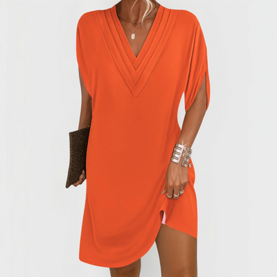 SÉLENA™ – Robe Élégante à Col V Sculptant