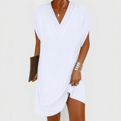 SÉLENA™ – Robe Élégante à Col V Sculptant