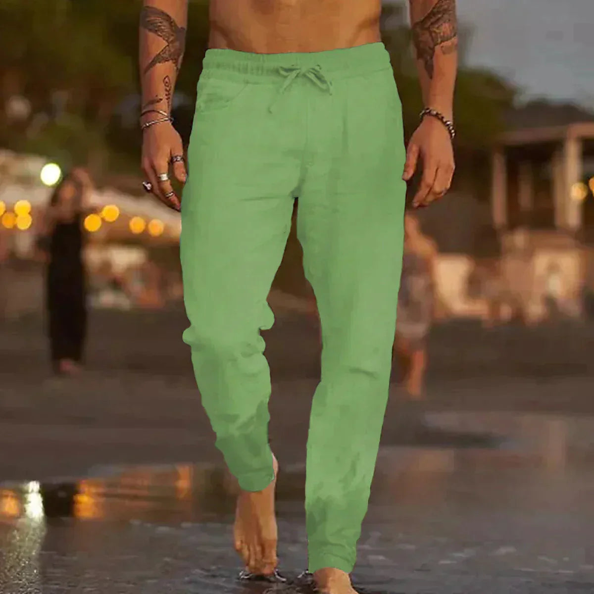 Kaiser – Pantalon en Lin Confortable et Décontracté pour Hommes