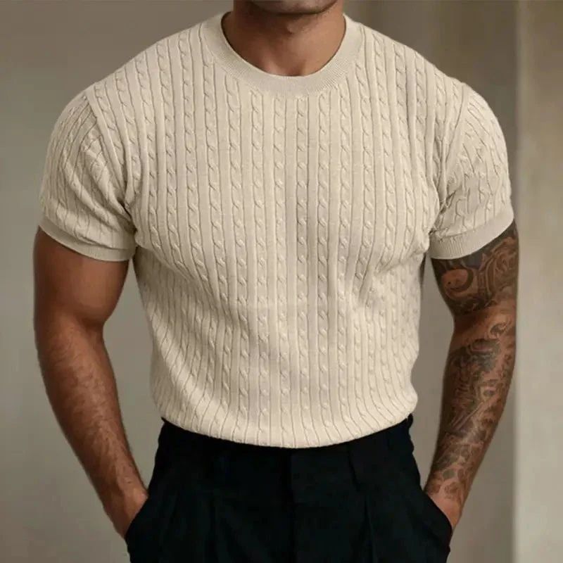 Chemise d'été élégante en maille pour homme - Louke