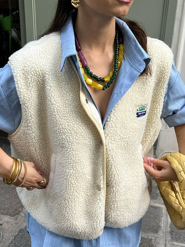 Gilet Femme Sans Manches – Boutonné, Doux et Confortable