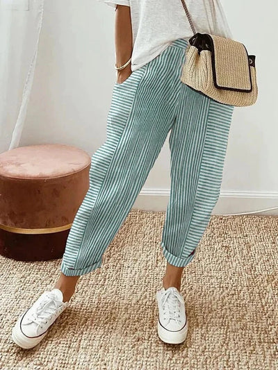 Lore™ | Pantalon Rayé Confort Élégant