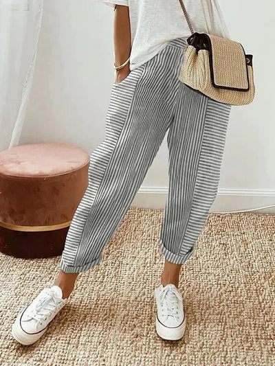 Lore™ | Pantalon Rayé Confort Élégant