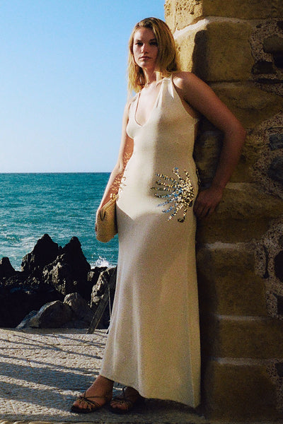 Robe longue en maille Ellington avec sequins