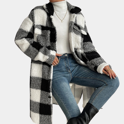 ZELIA - Manteau Moderne en Peluche pour Femmes