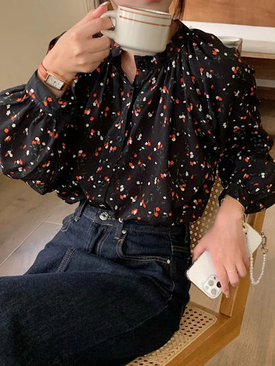 Harper - Chemisier à fleurs vintage pour femmes