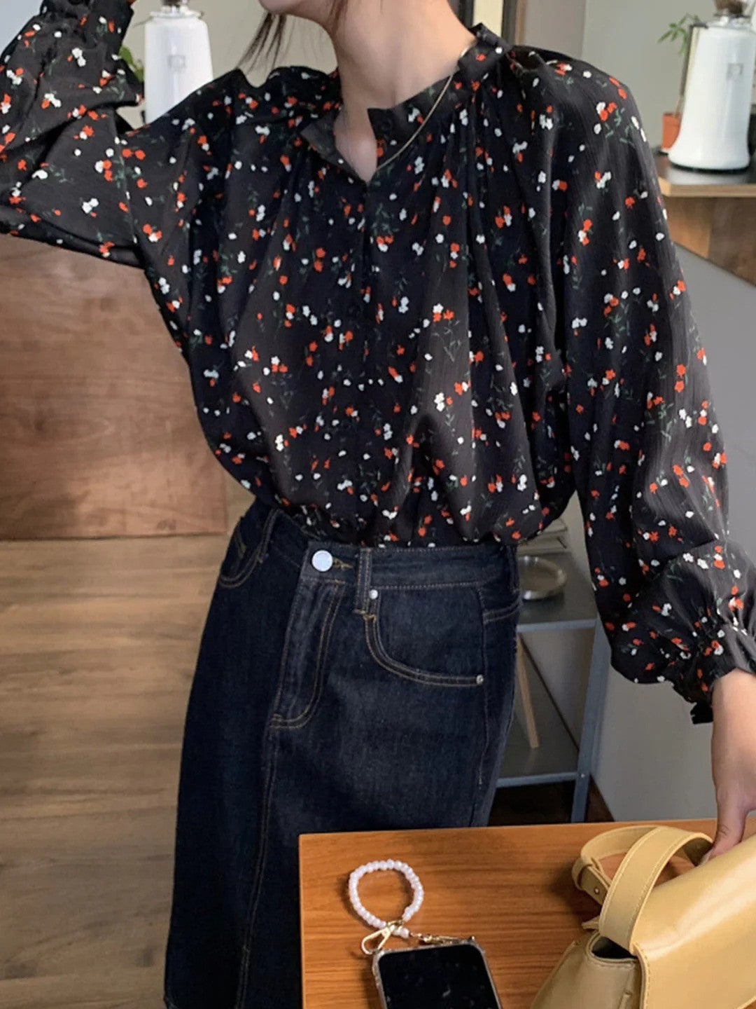 Harper - Chemisier à fleurs vintage pour femmes