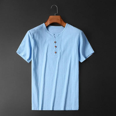 T-shirt d'été élégant en coton léger et lin pour hommes - Gio