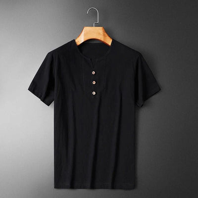 T-shirt d'été élégant en coton léger et lin pour hommes - Gio