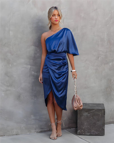Valentina | Robe drapée en soie intemporelle