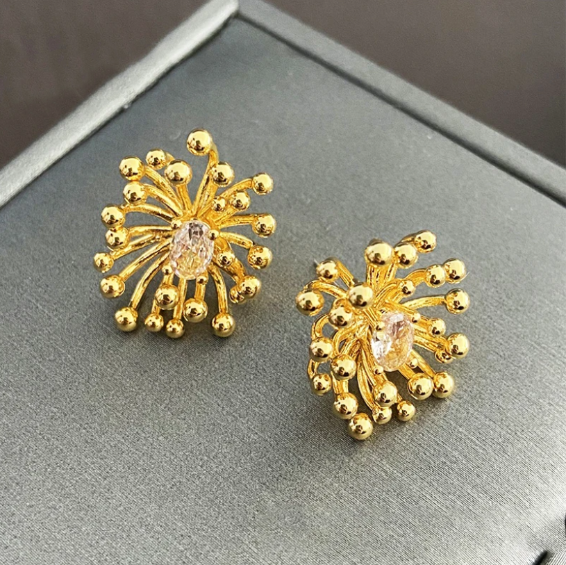 Boucles d'oreilles élégantes en or brillant