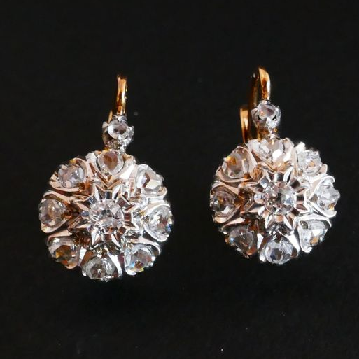 Boucles d'oreilles cristallines en forme de fleur